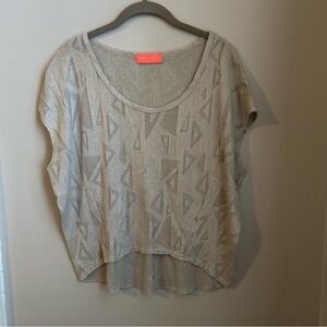 Gray & Silver Sparkle Soul Cake Flowy Top